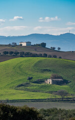 Fototapeta na wymiar Hilly vintage landscape from Southern Italy
