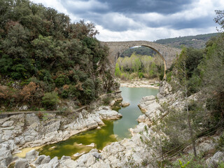 Obraz na płótnie Canvas Llierca bridge in Catalonia, Spaine, Catalonia, Spain