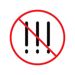 No exclamation point vector icon. Forbidden exclamation point icon. No exclamation point flat sign design. Prohibited calling vector icon. Warning, caution, attention, restriction symbol pictogram