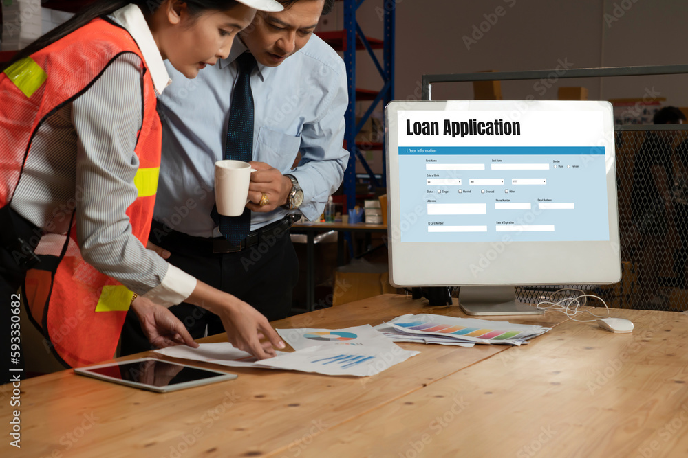 Poster online loan application form for modish digital information collection on the internet network