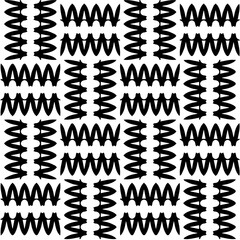 
 White background with abstract shapes. Black and white texture. Seamless monochrome repeating pattern  for decor, fabric or cloth.