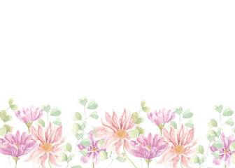 dahlia watercolor flowers background