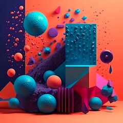 Abstract stylish background with grainy texture. Trendy contemporary design. AI generated