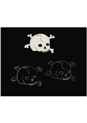 medival skulls 3 types vector
