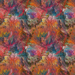 Rainbow colored mountains. Multicolored hills, unusual colored rocks, sandstone erosion. AI generative illustration.