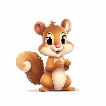 Baby Squirel illustration. Generative AI