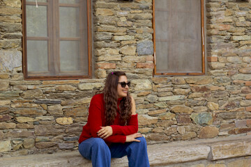 portrait of a beautiful woman in Şirince, Turkey