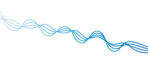 Abstract blue wave lines pattern for banner, wallpaper background. Digital frequency track equalizer. Stylized line art background. Vector illustration. Wave with lines created using blend tool.