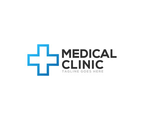 Medical cross logo design. Health Care logo design vector template.