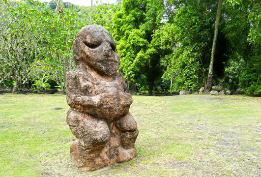 French Polynesia Tahiti Arahurahu marae ancient stone structure, Papeete,  south pacific islands