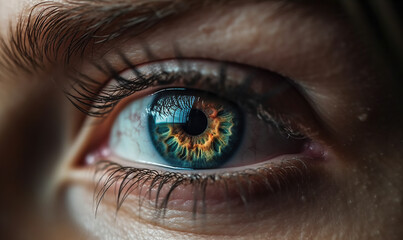 Naklejka premium PROMER PLANO DE OJOS INTERRACIALES ilustraciones de IA generativas. 