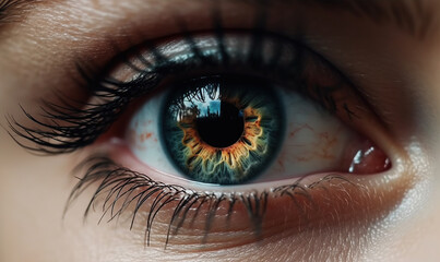Naklejka premium PROMER PLANO DE OJOS INTERRACIALES ilustraciones de IA generativas. 