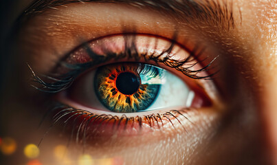 Fototapeta premium PROMER PLANO DE OJOS INTERRACIALES ilustraciones de IA generativas. 