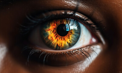 Naklejka premium PROMER PLANO DE OJOS INTERRACIALES ilustraciones de IA generativas. 