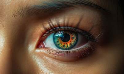 Fototapeta premium PROMER PLANO DE OJOS INTERRACIALES ilustraciones de IA generativas. 