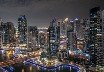 Fototapeta premium Dubai Marina by Night ,UAE
