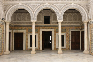 Arches in Ottoman Style Palace Interior, Dar Lasram Palace, Tunis
