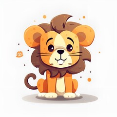 Fototapeta premium Comic Lion on white background