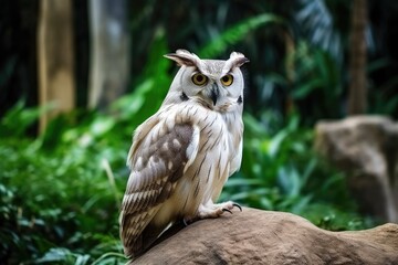 Thailands gorgeous Oriental Scops Owl. Generative AI