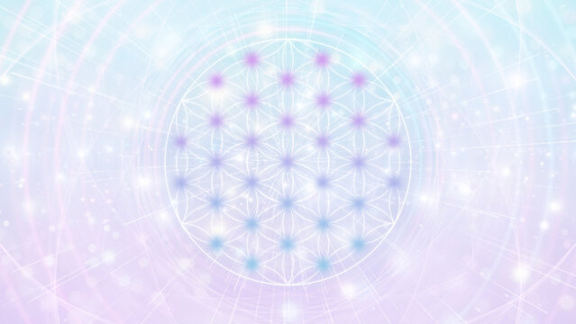 Ethereal Flower of Life Sacred Geometry Pastel Colors Meditation Thumbnail, Cover Image, Background