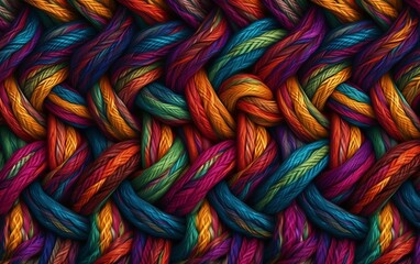 Colorful wool texture pattern. Generative AI technology.