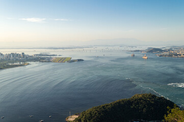 Detail of the city of Rio de janeiro in Brazil seen from the famous sugar loaf mountain