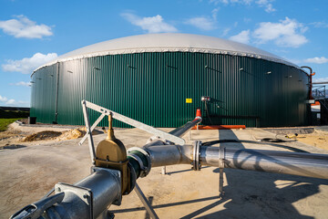 Absperrventil vor einen Gärbehälter einer neuen Biogasanlage.