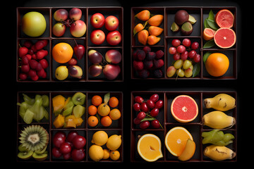 colorful fruits minimalism