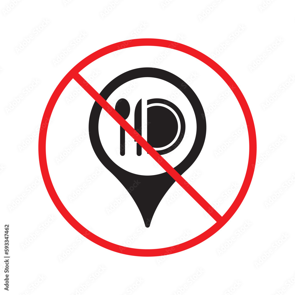 Aufkleber no location icon. forbidden geolocation icon. no navigation vector symbol. prohibited vector icon. w
