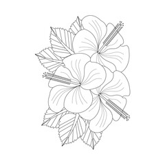Hibiscus Flower Coloring page For Adults 