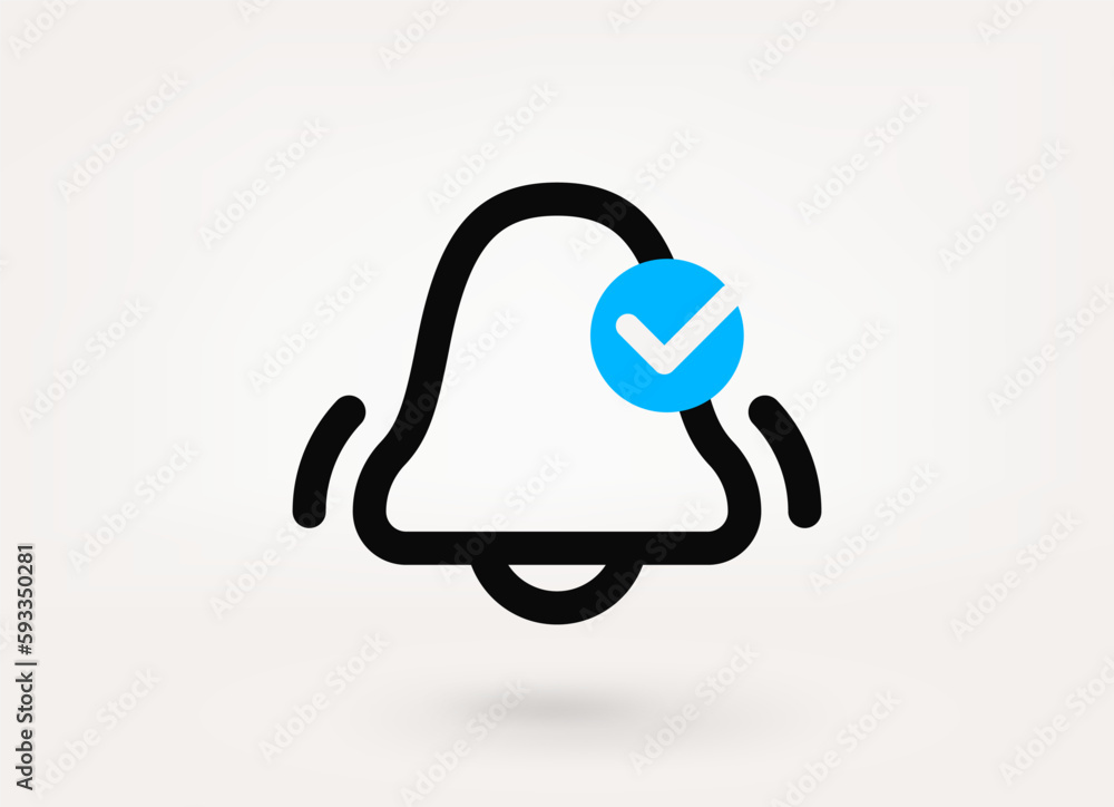 Poster bell pictogram with ban mark. 3d vector icon