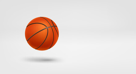Basketball ball. 3d vector banner with copy space