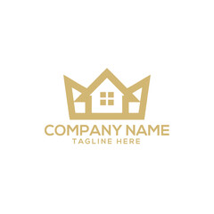 luxury king gold real-estate logo design