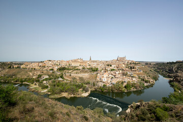 Fototapeta na wymiar Toledo, Spain - April 9, 2023: Panoramic view of the city of Toledo