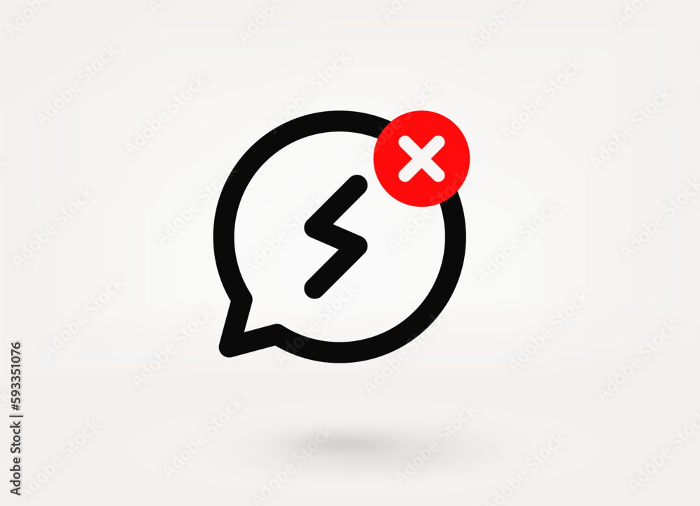 Aufkleber Speech cloud pictogram with ban mark. 3d vector icon