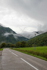 Fototapeta premium fog over forest and mountains