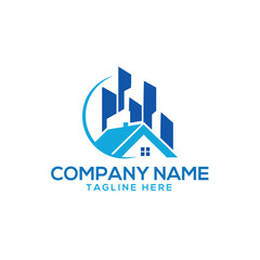 Minimalist elegant home design logo with line art style
