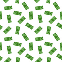 Green paper money seamless pattern