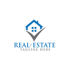 Home with Swoosh Real Estate Logo Template Illustration Design. 

