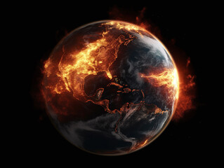 A fireball with the word earth on it, earth day, global warming