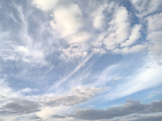 Normal clouds and some gray ones on a normal day with blue sky in the afternoon