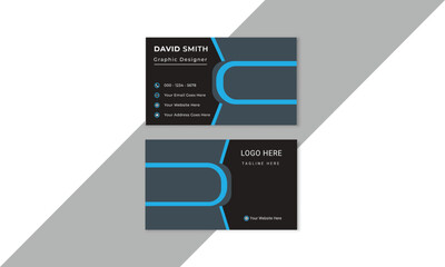 Visiting card for business and personal use. Vector illustration design. Simple and clean design with a logo and a place for a photo. Creative layout corporate identity.
