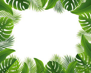 frame of tropical  leaves
