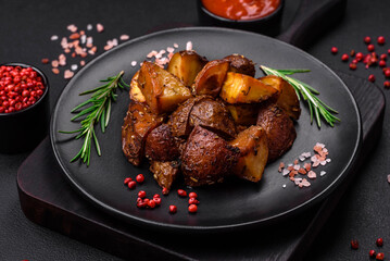 Delicious potatoes baked in their skins with rosemary and spices