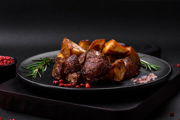Delicious potatoes baked in their skins with rosemary and spices