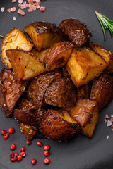 Delicious potatoes baked in their skins with rosemary and spices