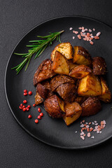 Delicious potatoes baked in their skins with rosemary and spices
