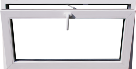 A small transom window made of plastic with a handle and accessories