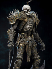 game character, skeleton knight, skeleton, warrior, generative IA,  IA , generative, AI, 