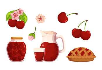 Cherry Berry Foods Set, Delectable Products Made From Hand-picked Fruits, Ensuring Freshness And Quality